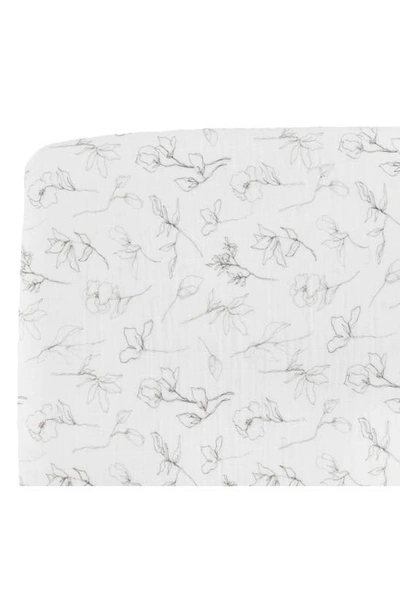 Shop Little Unicorn Organic Cotton Muslin Crib Sheet In Pencil Floral