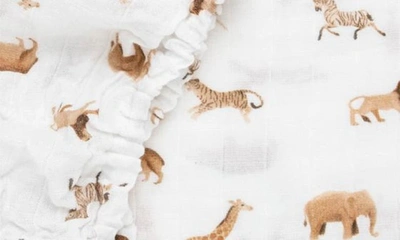 Little Unicorn Organic Cotton Muslin Crib Sheet In Animal Crackers