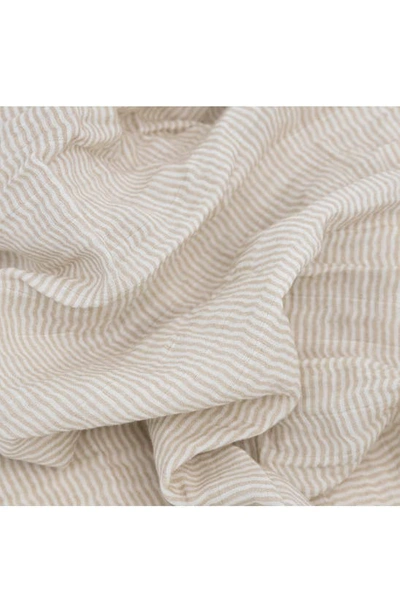 Little Unicorn Organic Cotton Muslin Crib Sheet In Sand Stripe