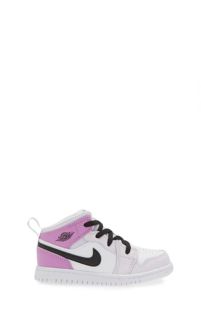 Shop Nike Kids' Air Jordan 1 Mid Sneaker In Grape/ Black/ White/ Fuchsia