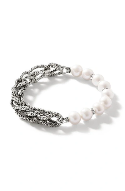 Shop John Hardy Asli Pearl Chain Bracelet In Silver