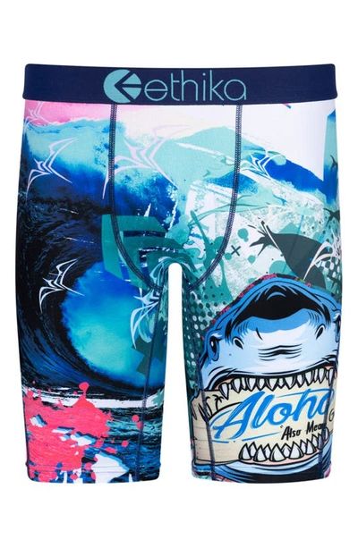 Shop Ethika Kids' Shark Bait Boxer Briefs In Blue