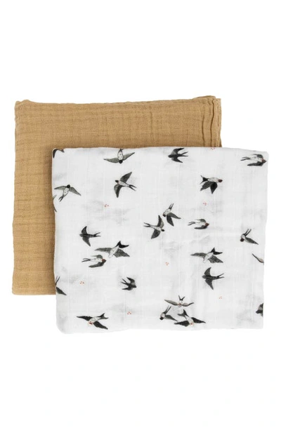 Shop Little Unicorn 2-pack Organic Cotton Muslin Swaddle Blankets In Swallows