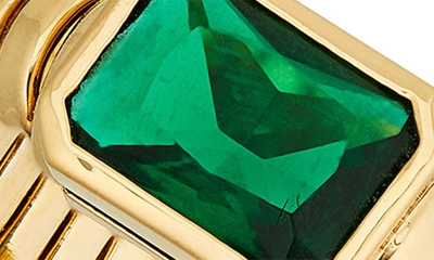 Nadri Omega Flex Ring In Gold With Emerald
