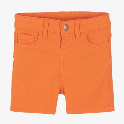 Shop Mayoral Boys Orange Cotton Twill Shorts