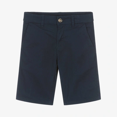 Shop Mayoral Nukutavake Boys Navy Blue Chino Shorts