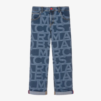 Shop Marc Jacobs Teen Boys Blue Denim Logo Jeans