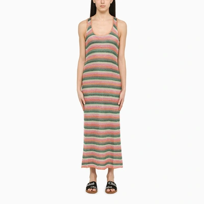 Shop Roberto Collina | Multicoloured Striped Long Dress In Multicolor