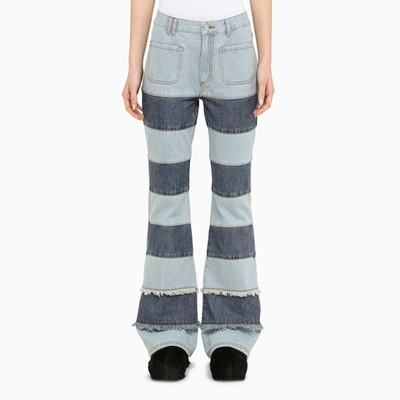 Shop Andersson Bell | Blue/light Blue Flared Jeans