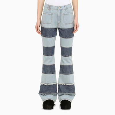 Andersson Bell Mahina Blocking Patchwork Jeans In Light Blue