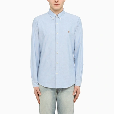 Shop Polo Ralph Lauren Light Blue Slim Fit Oxford Shirt