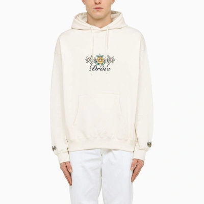 Shop Drôle De Monsieur Logo Detail Cream Hoodie In Multicolor