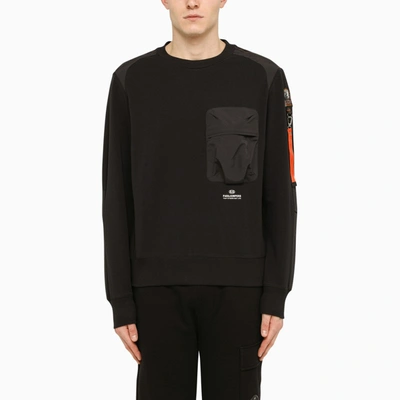 Shop Parajumpers | Black Cotton Crewneck Sweatshirt