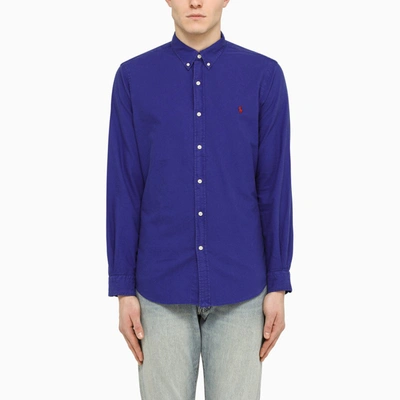 Shop Polo Ralph Lauren Royal Blue Slim Fit Oxford Shirt