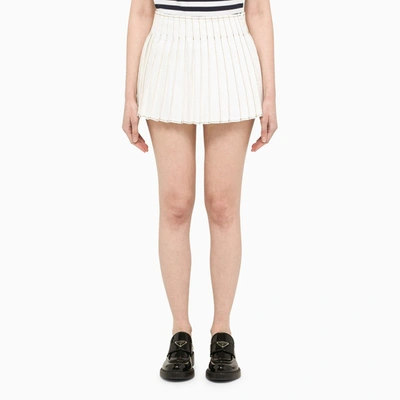 Shop Ami Alexandre Mattiussi White Pleated Miniskirt