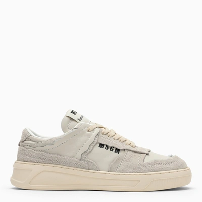 Shop Msgm | Milk Faux Leather Trainer In White