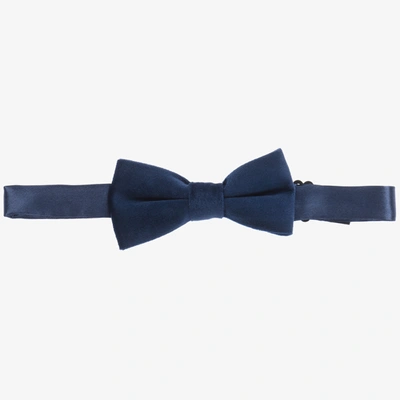 Shop Romano Boys Blue Velvet Bow Tie (10cm)