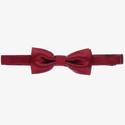 Shop Romano Boys Dark Red Satin Bow Tie (10cm)