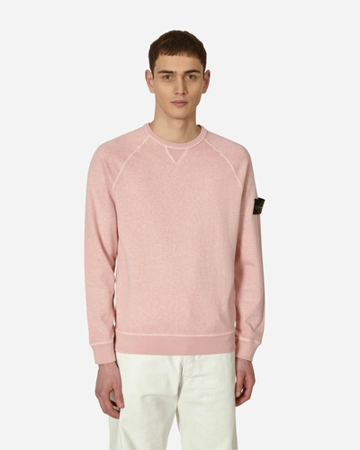 Shop Stone Island ‘old' Treatment Crewneck Sweatshirt In Pink