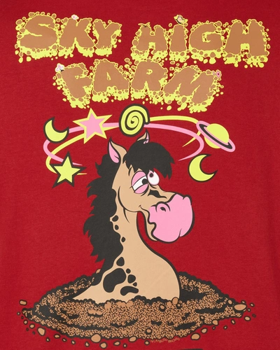 Sky High Farm Flatbush-printed Cotton T-shirt In Red