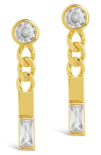 Shop Sterling Forever Merri Cz Chain Drop Stud Earrings In Gold