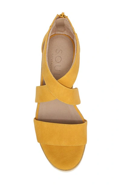 Shop Natural Soul Soul Naturalizer Goodtimes Ankle Strap Wedge Sandal In Yellow Synthetic