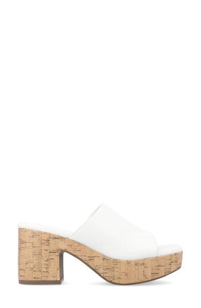 Journee Collection Tru Comfort Astter Platform Sandal In White