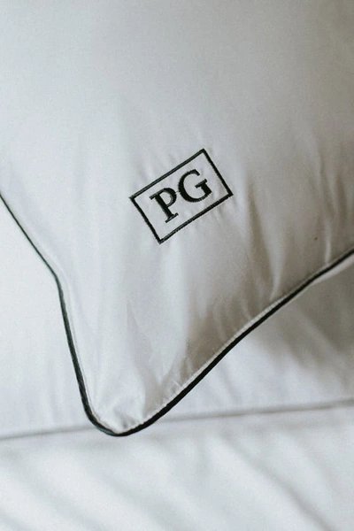 Shop Pg Goods Cotton Pillow Protector In White With Navy Cord