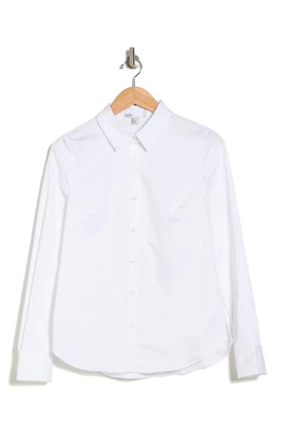 Shop Nordstrom Rack Poplin Button-down Dress Shirt In White