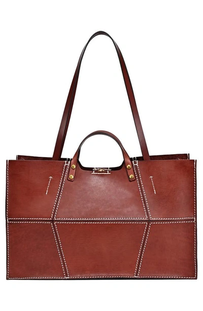 Shop Old Trend Rosa Leather Tote In Brown
