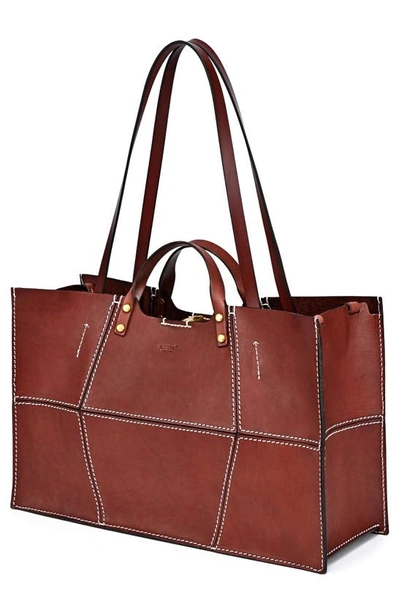 Shop Old Trend Rosa Leather Tote In Brown