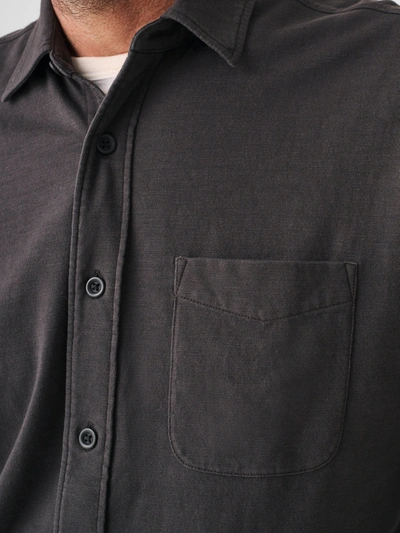 Shop Faherty Sunwashed Knit Shirt (single Pocket) In Washed Black