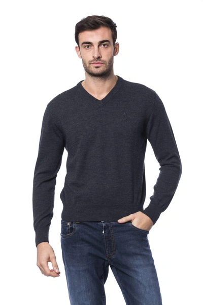 Shop Billionaire Italian Couture Emboidered  Crew Neck   Sweater In Gray