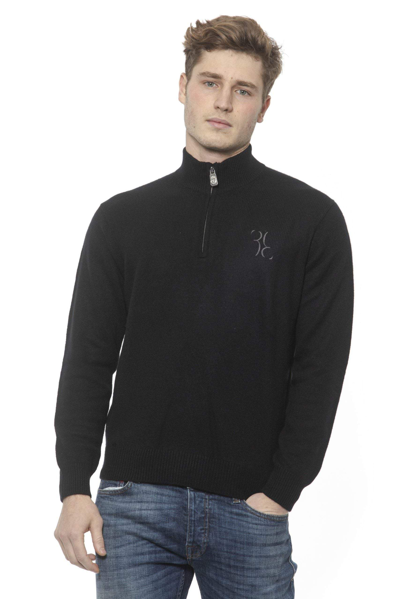 Shop Billionaire Italian Couture Emboidered Zipped  Sweater In Black