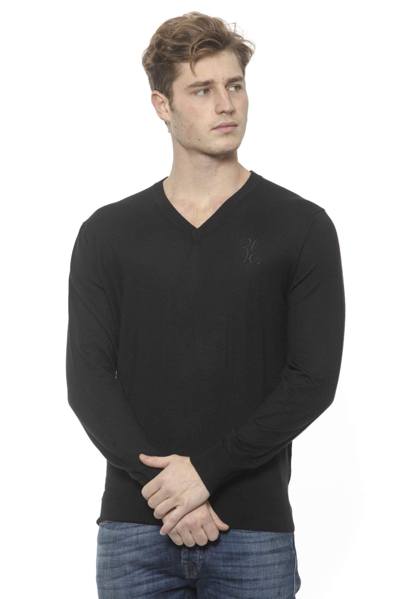 Shop Billionaire Italian Couture V-neck Emboidered  Sweater In Black