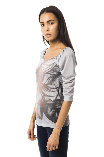 Shop Byblos Round Neck Printed T-shirt In Gray