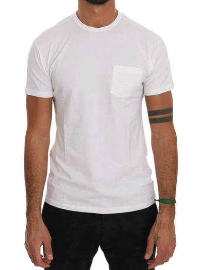 Shop Daniele Alessandrini Cotton Crew Neck T-shirt In White