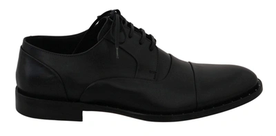 Shop Dolce & Gabbana Black Leather Derby Formal Shoes