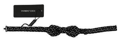 Shop Dolce & Gabbana Black Polka Dots Silk Adjustable Neck Papillon Men Bow Tie