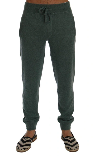 Shop Dolce & Gabbana Green Cashmere Training Pants