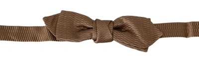 Shop Dolce & Gabbana Men Brown Gold Adjustable Neck Papillon Bow Tie