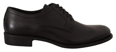 Shop Dolce & Gabbana Black Leather Lace Up Mens Formal Derby Shoes