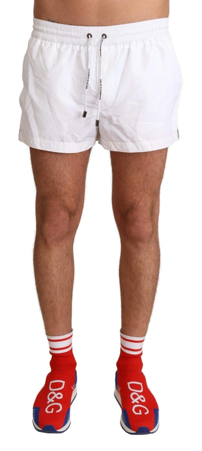 Shop Dolce & Gabbana White King Mens Beachwear Swimwear Shorts