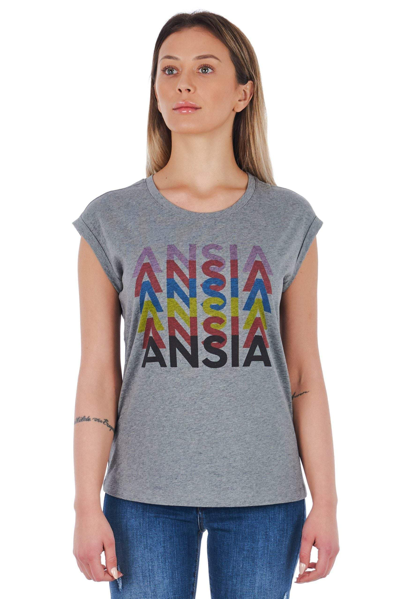 Shop Frankie Morello Printed Tops & T-shirt In Gray