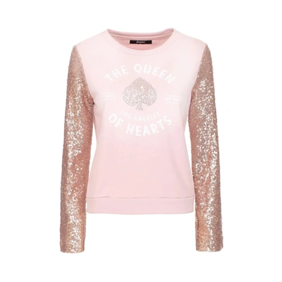 Shop Imperfect Crew Neck Long Sleeve Sweater In Pink