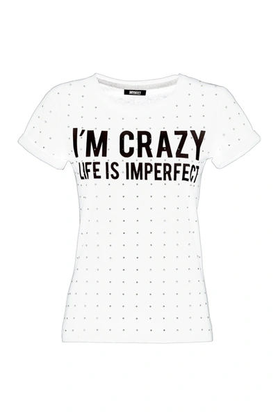 Shop Imperfect Cotton Printed   Tops & T-shirt In White