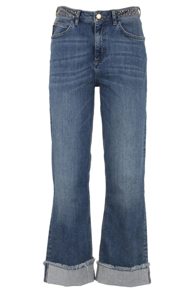 Shop Imperfect Studs On Waist  Jeans & Pant In Blue