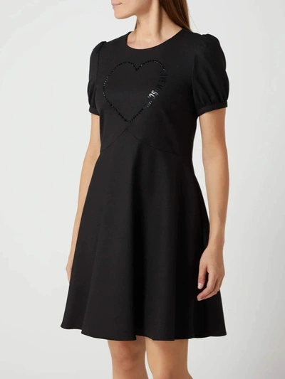 Shop Love Moschino Shor Sleeve Zip Closure  Dress In Black
