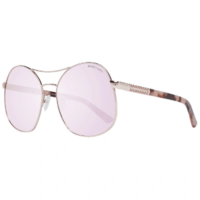 Shop Marciano By Guess Gm0807 Mirrored Oval Sunglasses In Gold