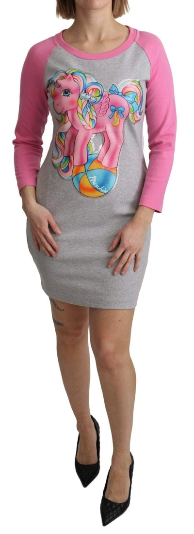 Shop Moschino My Little Pony Top Sweater Dress In Gray